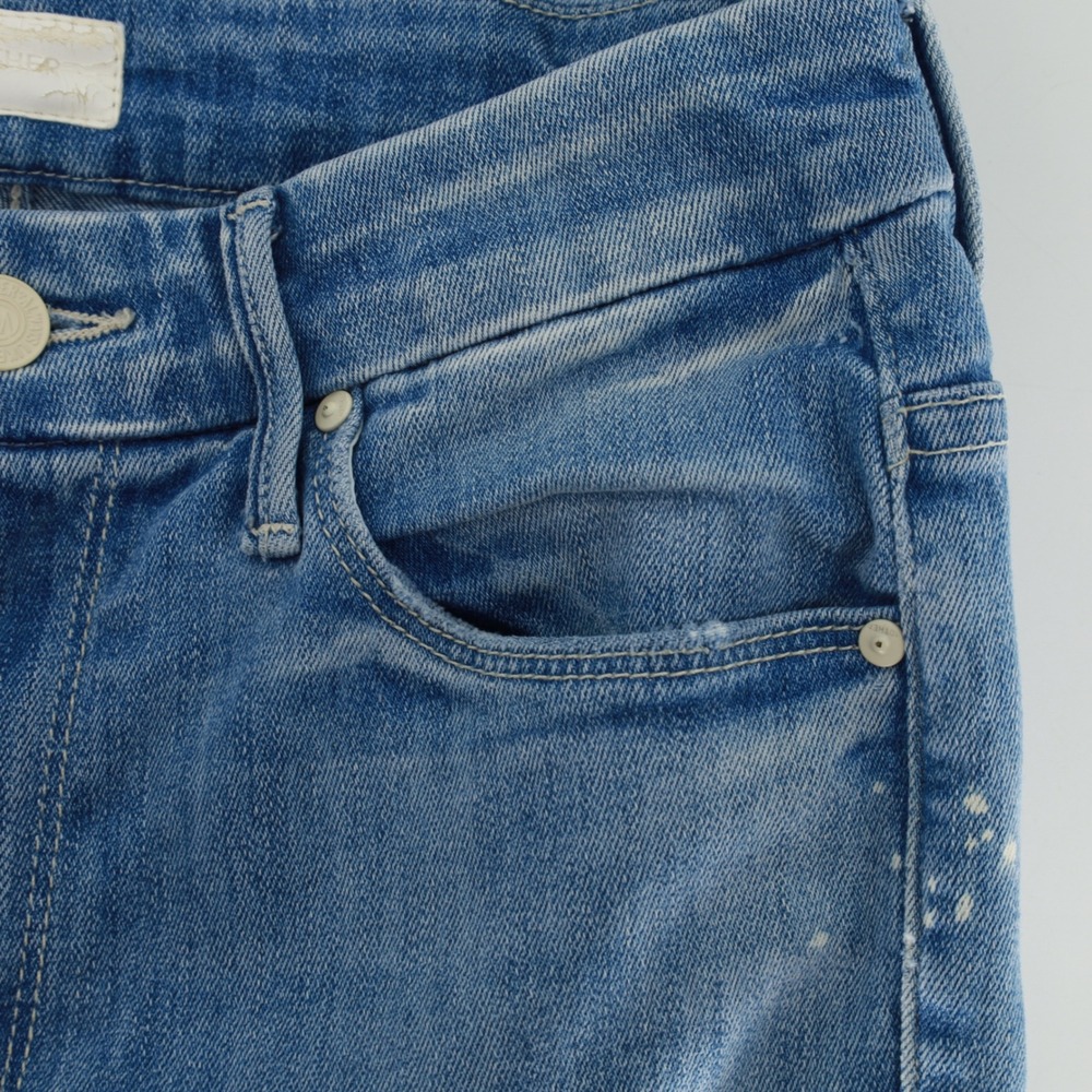 Mother Looker Ankle Fray Jeans Size 25 Twenty-Eight and a Half Wishes Light Blue - Picture 8 of 14